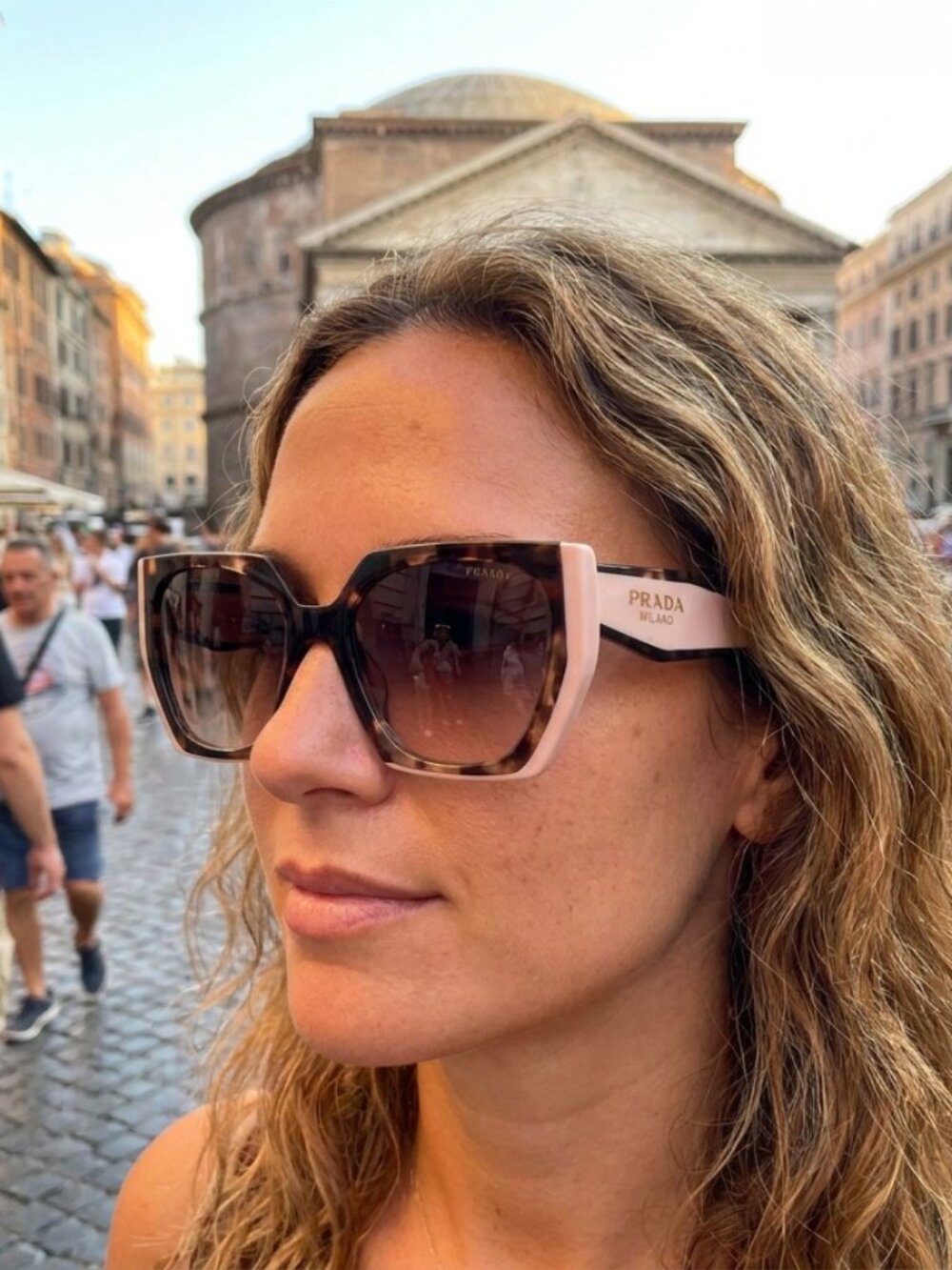 Prada Women's Sunglasses, model PR 15WS, in the Tortoise Caramel/Powder colorway - Picture 7 of 12